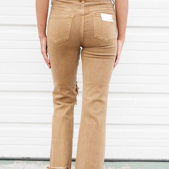 Risen Mel High Rise Distressed Straight Leg Jeans - Picture 4 of 4